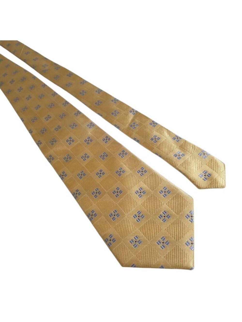 Pronto Uomo Couture Mens Silk Tie Yellow Baby Blue Formal Office Accessory Dad